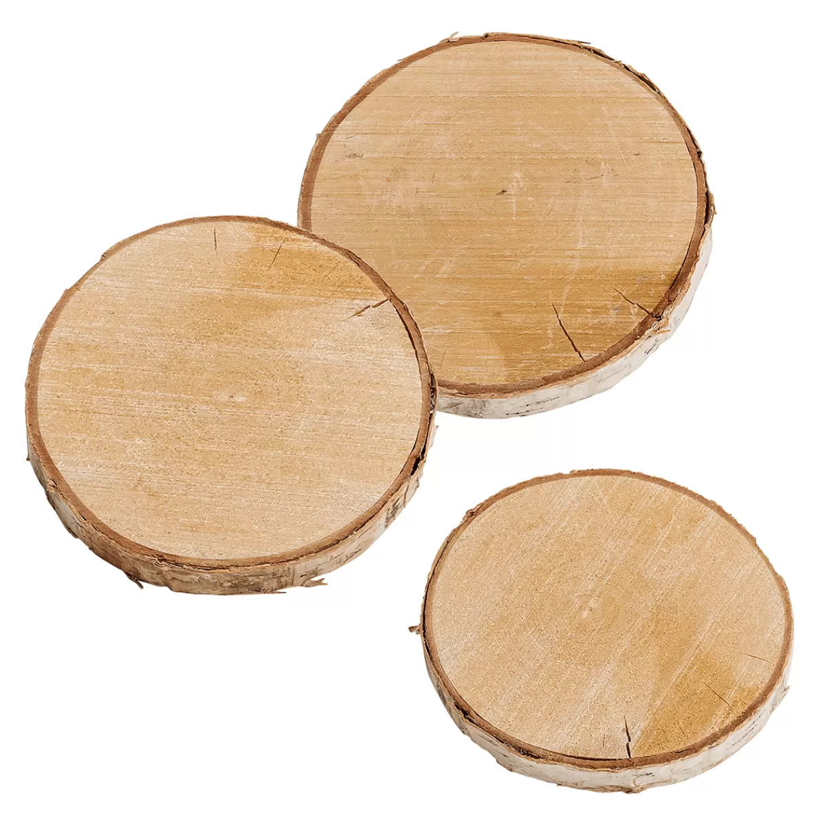 Sale DecoWoerner Birkenscheibe 3er Set 16 & 15 Cm Ø X 2 Cm Stärke Naturholz