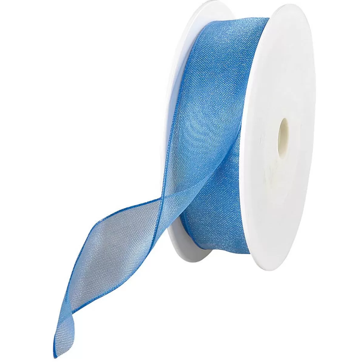 Best DecoWoerner Chiffonband Mit Draht Hell 25 Mm Breit, 20 M blau