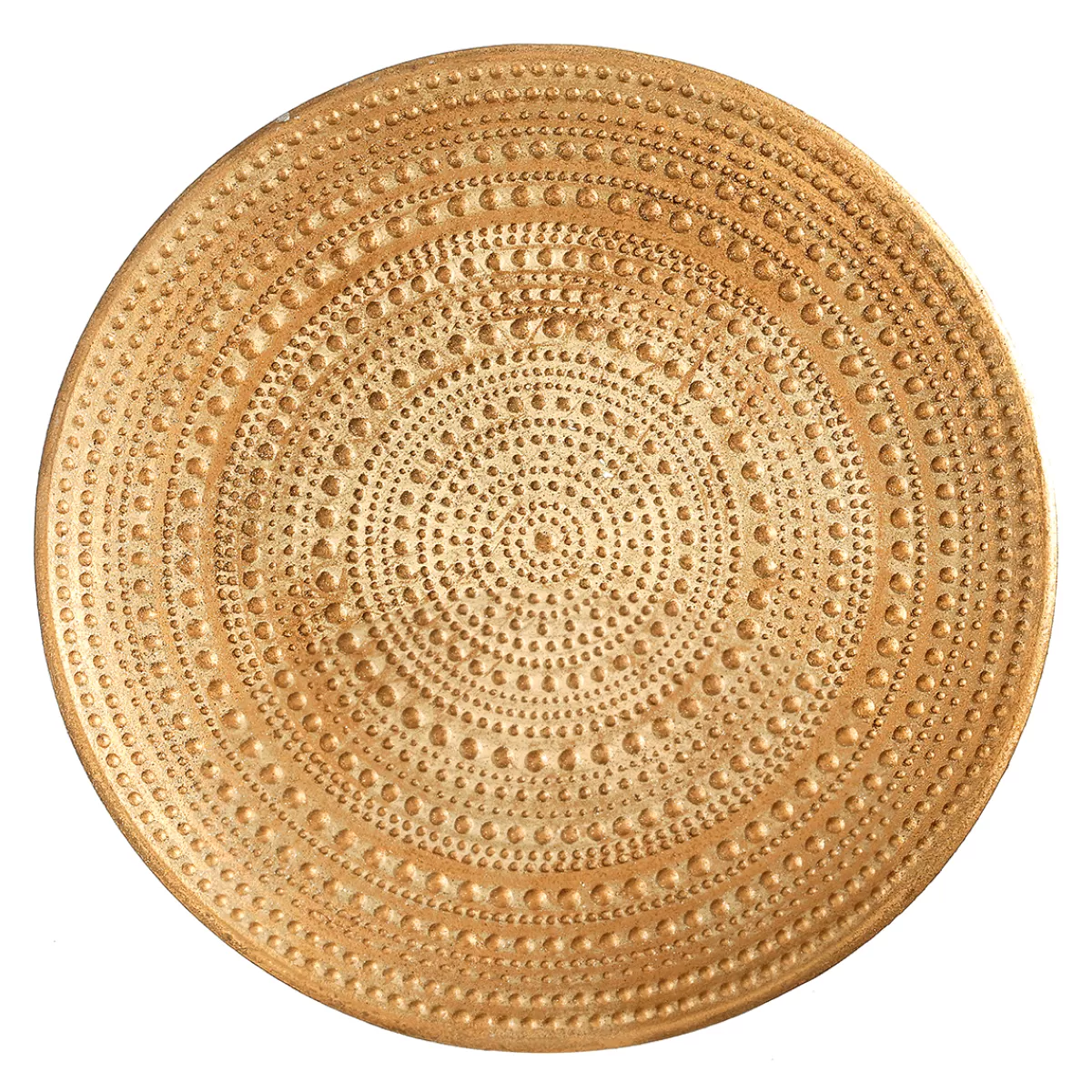 Shop DecoWoerner Deko Schale Aus Holz Gold Lackiert 49 Cm Ø Mit Verzierungen Beige