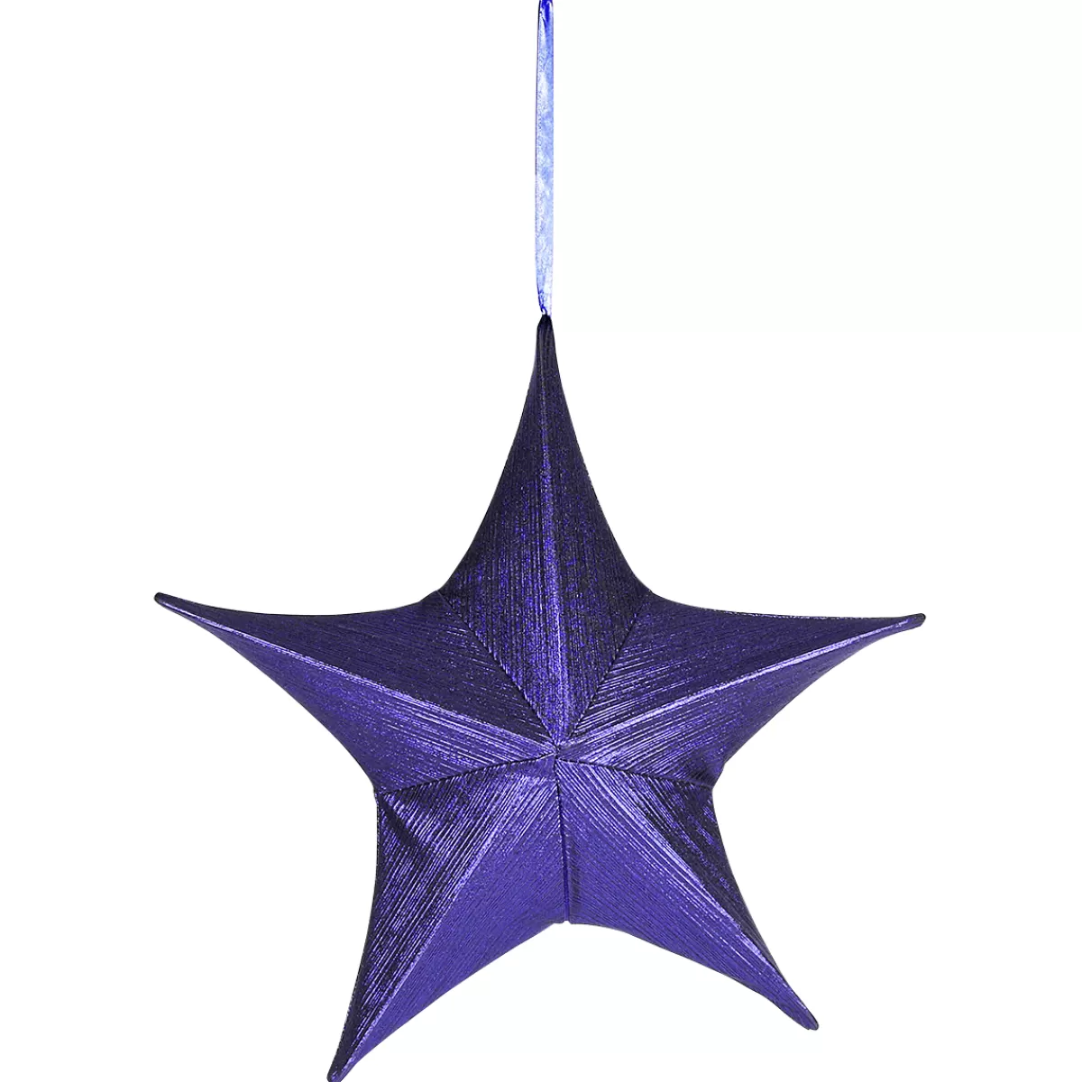 Best Sale DecoWoerner Deko Stoff-Faltstern, Metallic, Mit Reißverschluss blau