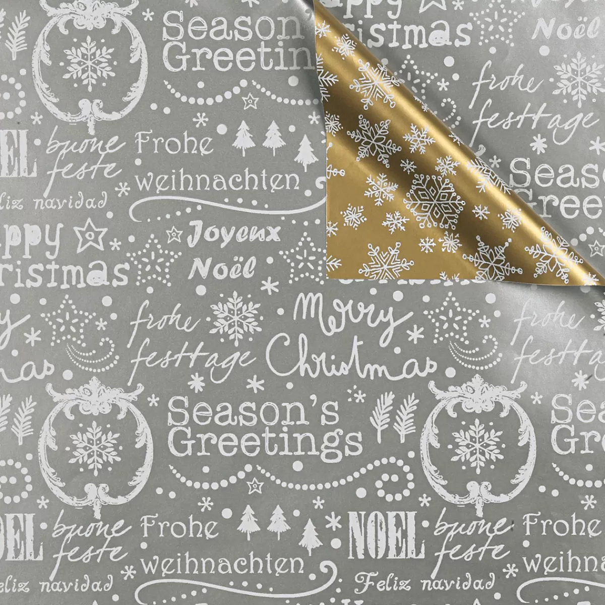 Flash Sale DecoWoerner Doppelseitiges Weihnachts-Geschenkpapier In & Silber Mit Weihnachtssymbolen – 50 M Geschenkpapier-Rolle gold