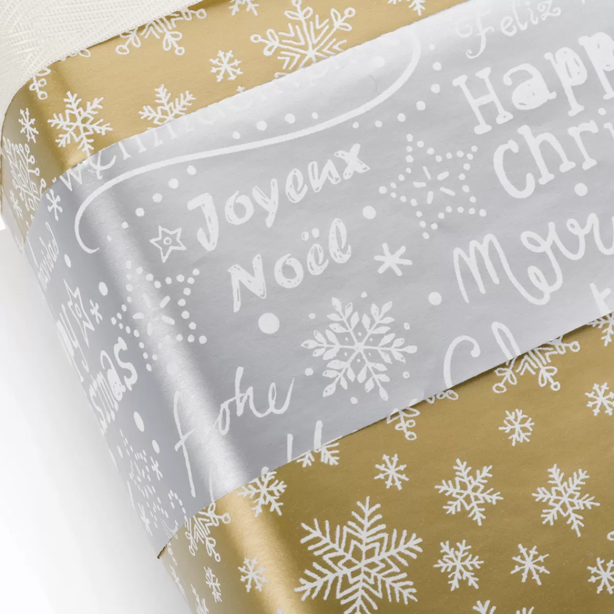 Flash Sale DecoWoerner Doppelseitiges Weihnachts-Geschenkpapier In & Silber Mit Weihnachtssymbolen – 50 M Geschenkpapier-Rolle gold