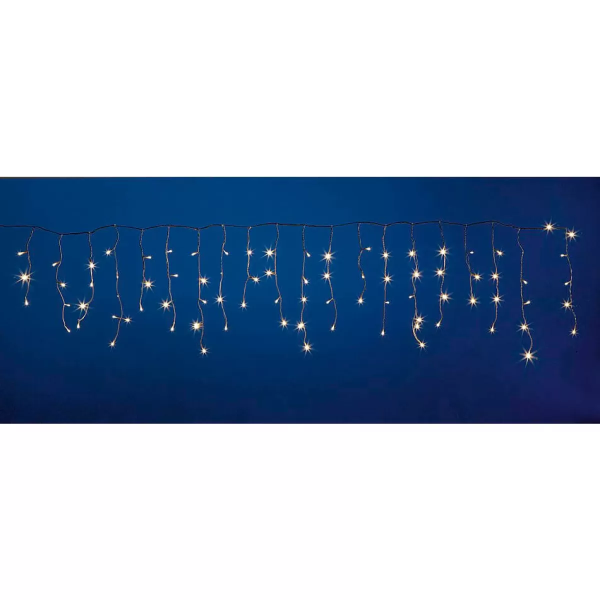 New DecoWoerner Eisregen-Lichterkette 24 V Für Den Innenbereich, Warme LED, Weißes PVC-Kabel, 200 X 100 Cm