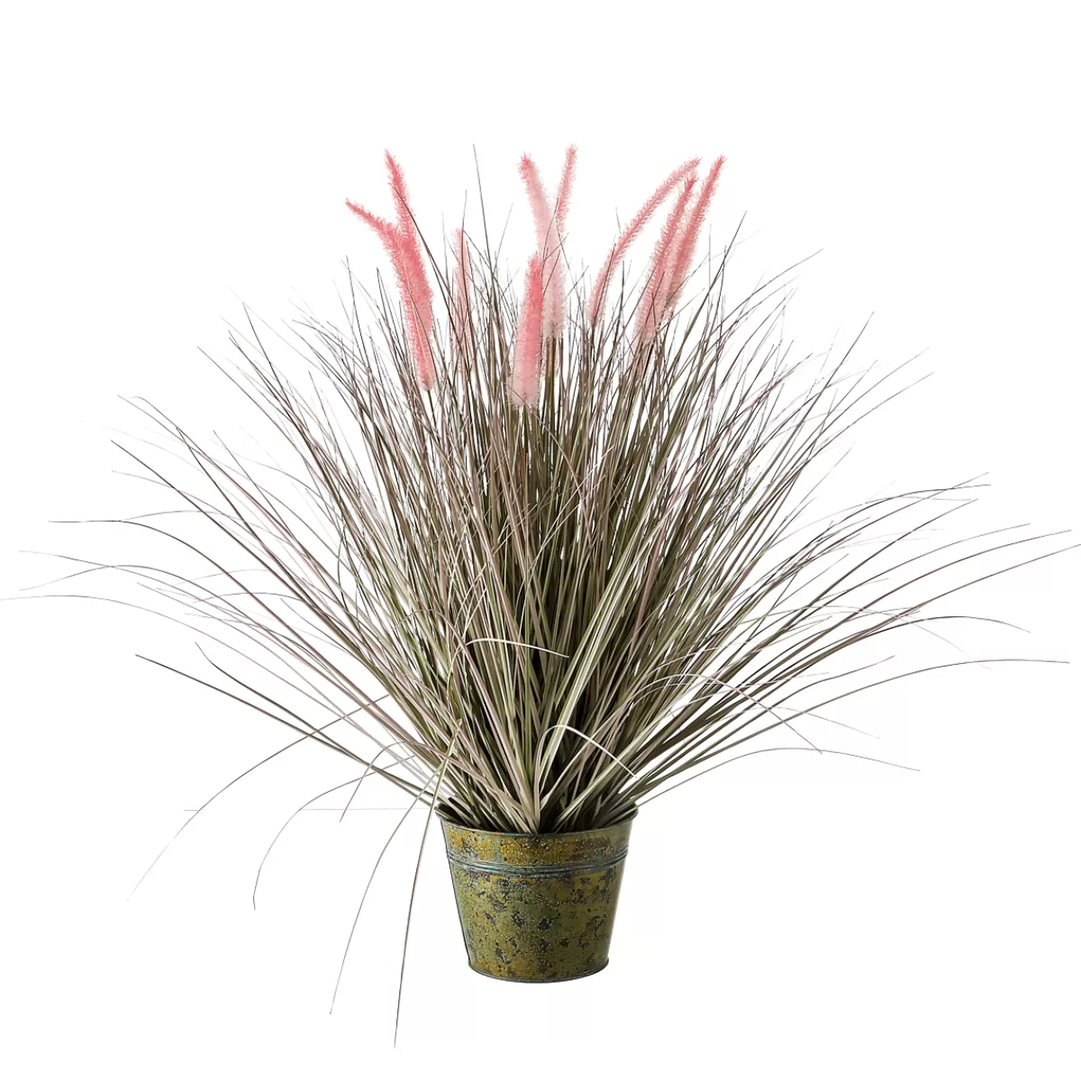 New DecoWoerner Feines Deko-Federborstengras In Silber- Im Edlen Zinktopf 70 Cm rosa