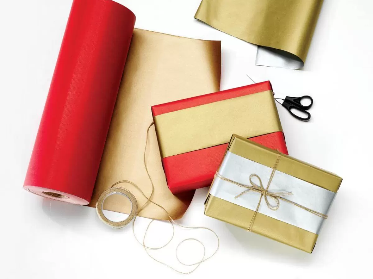 Cheap DecoWoerner Geschenkpapier Bicolor Secare Rolle 50 Cm, 100 M, Silber gold