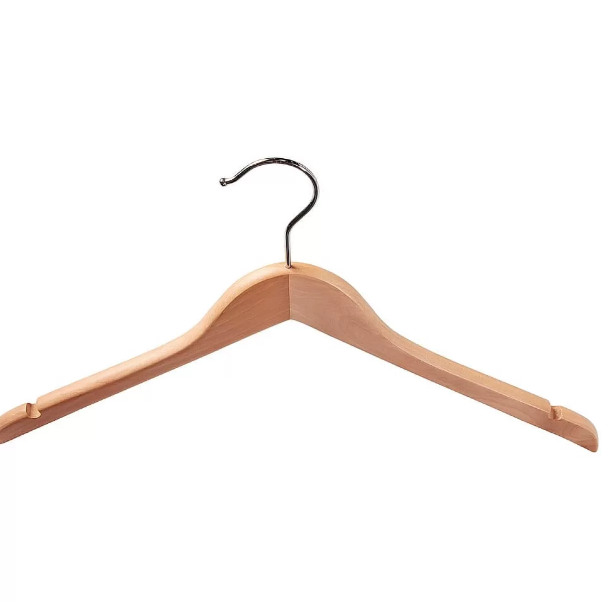 Outlet DecoWoerner Holz-Kleiderbügel Mit Kerben, Gewinkelt 45 Cm, 1 Karton A´50 Stück Beige