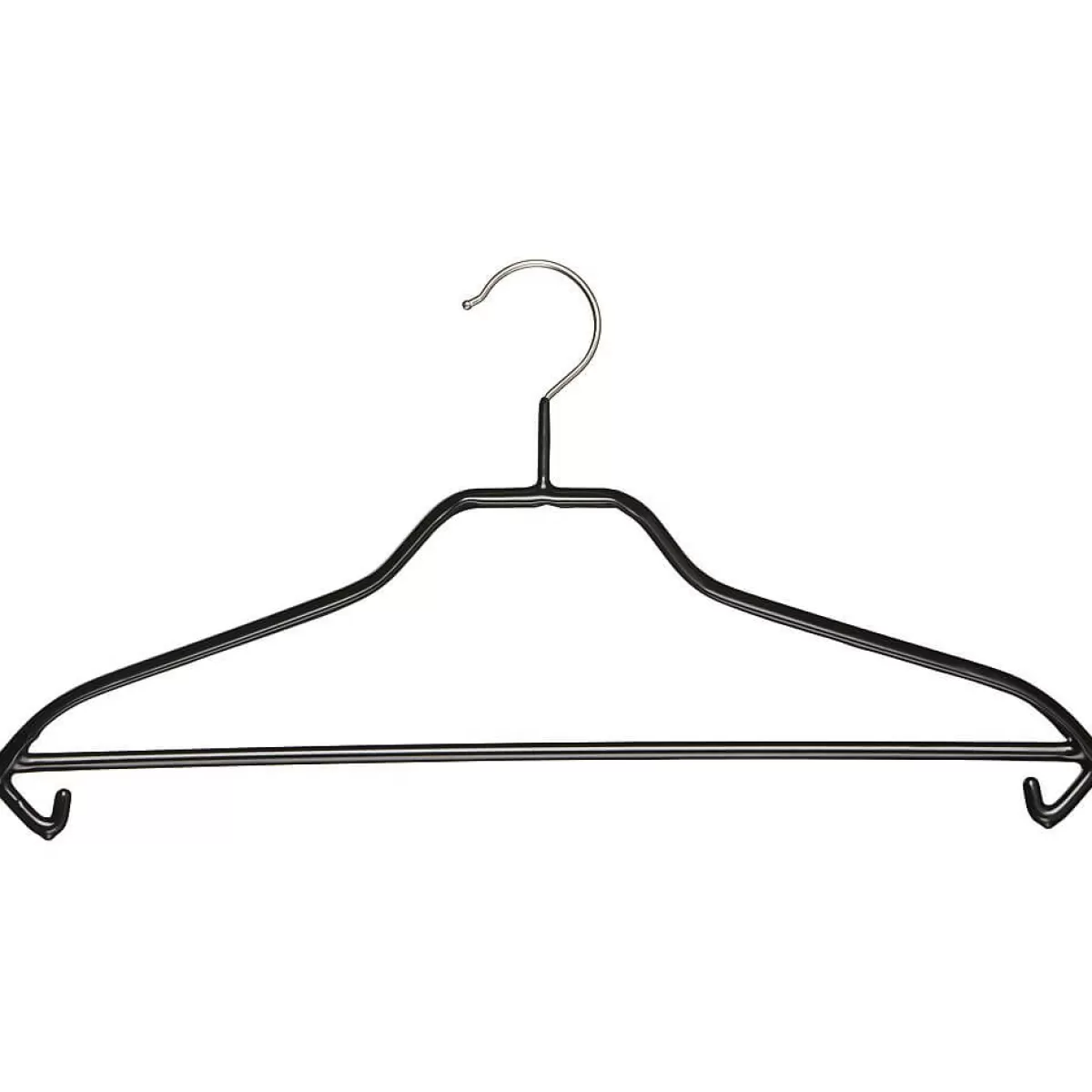 Online DecoWoerner Kleiderbügel Mit Steg Anti-Rutsch 40 Cm, , 1 Pack à 10 Stück schwarz