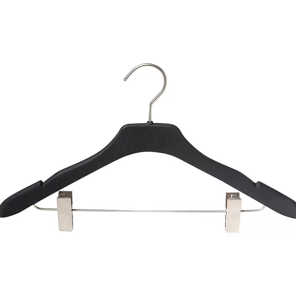 Outlet DecoWoerner Kleiderbügel Soft Touch Mit Klammersteg 45 Cm, 1 Pack à 10 Stück schwarz