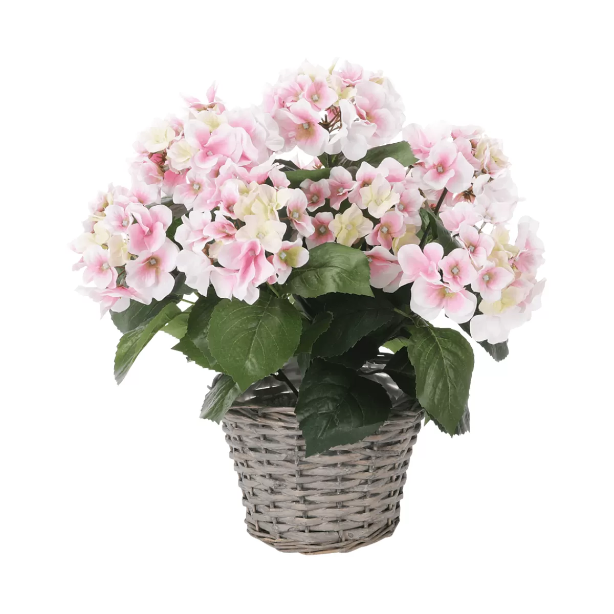 Discount DecoWoerner Künstliche Deko Hortensien Im Korb , 44 Cm rosa