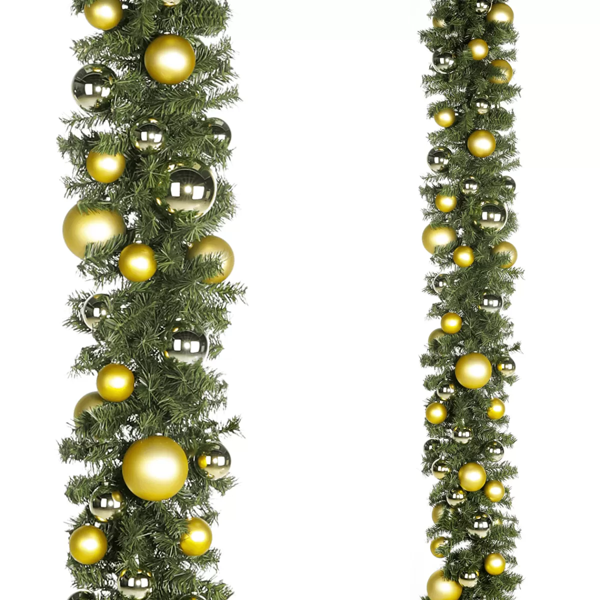 Hot DecoWoerner Künstlicher Tannengirlande 270 Cm Mit enen Kugeln, Zum Selber Schmücken gold
