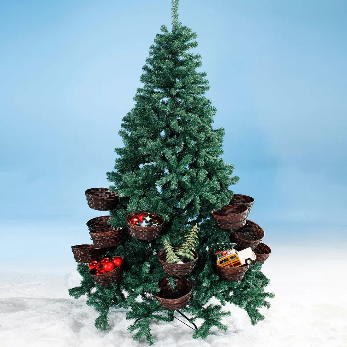 Discount DecoWoerner Künstlicher Weihnachtsbaum Mit 20 Körben Für Geschenke Und Ware 195 Cm grün