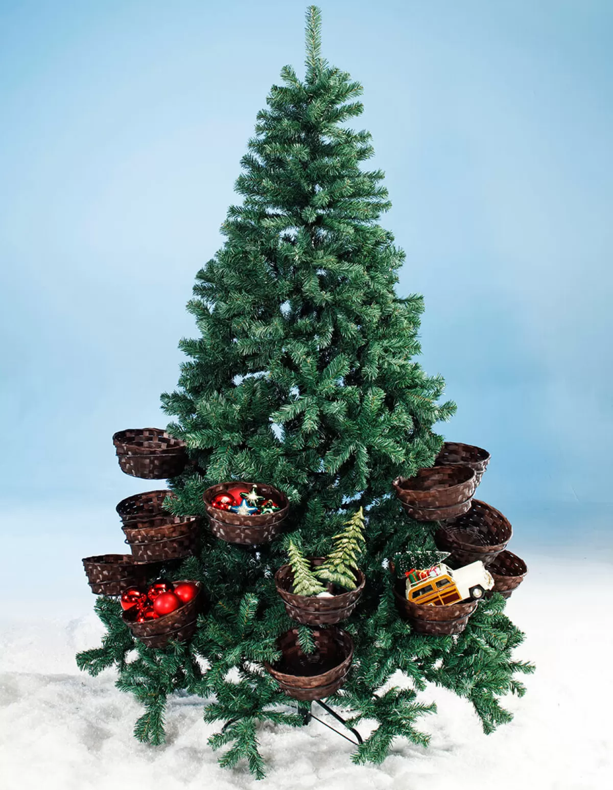 Discount DecoWoerner Künstlicher Weihnachtsbaum Mit 20 Körben Für Geschenke Und Ware 195 Cm grün