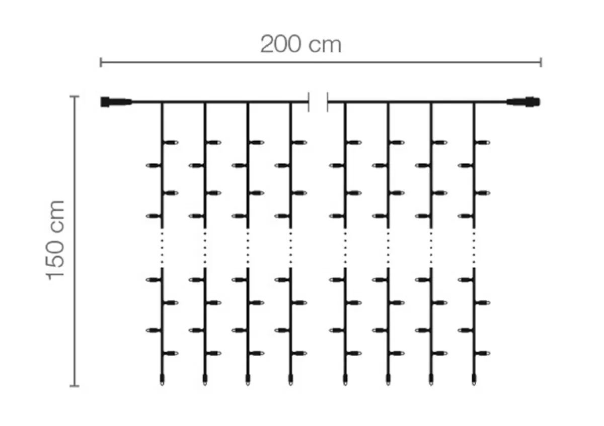 Flash Sale DecoWoerner LED Blinkender Profi Lichtvorhang System IP67 200 X 150 Cm