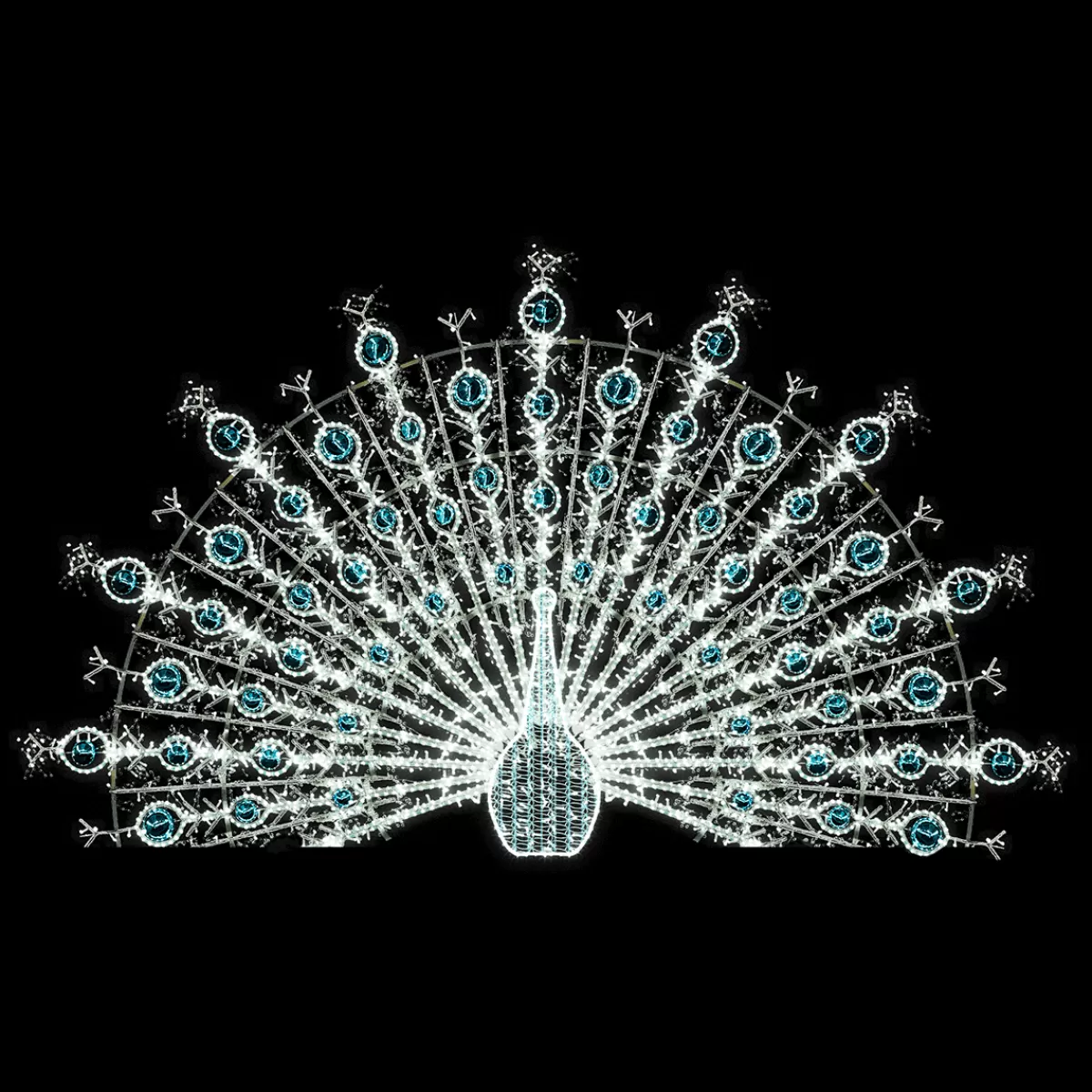 Hot DecoWoerner LED Pfau Für Außen 250 X 360 X 85 Cm blau