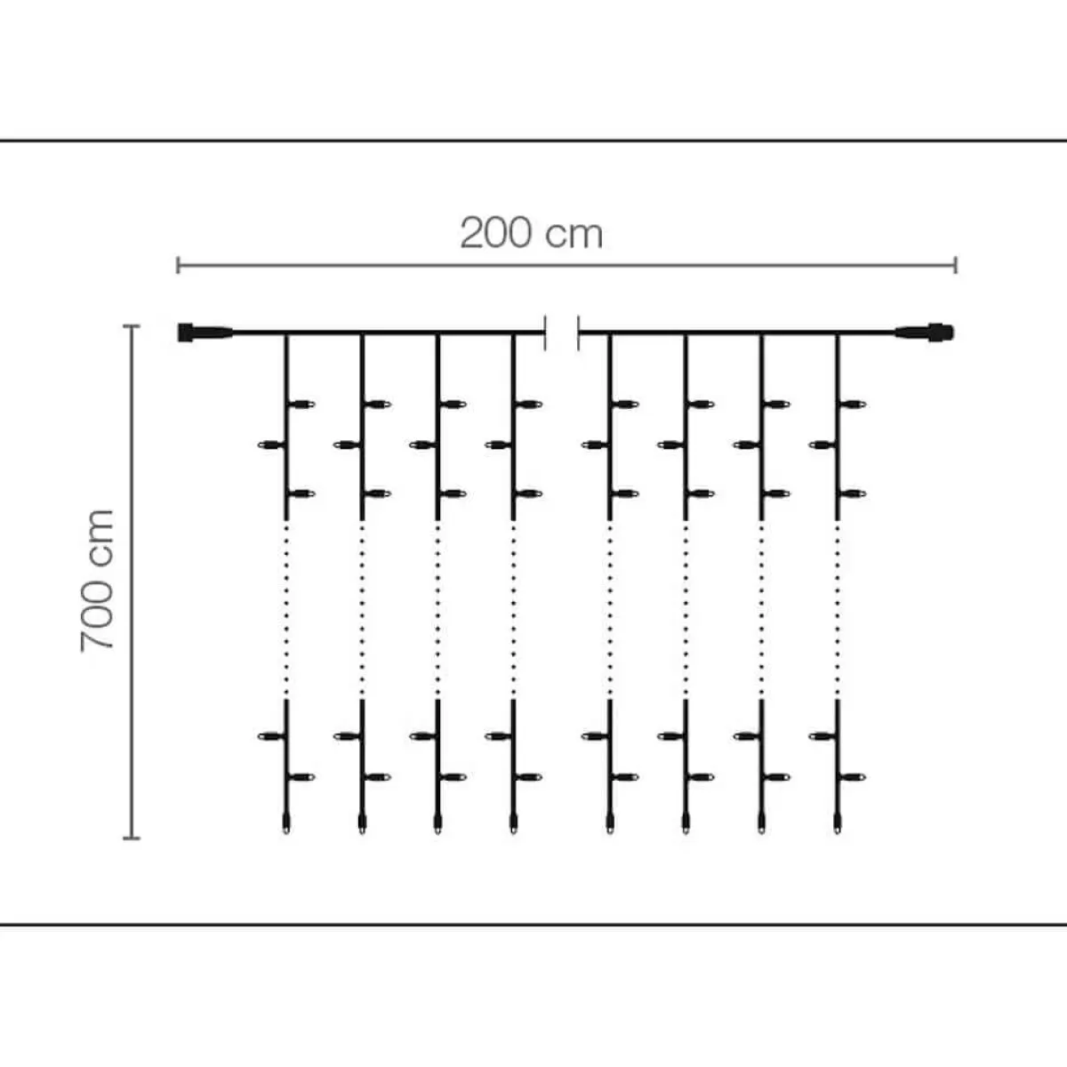 Fashion DecoWoerner LED Profi Lichtvorhang System IP20, 700 Cm Ohne Zuleitung