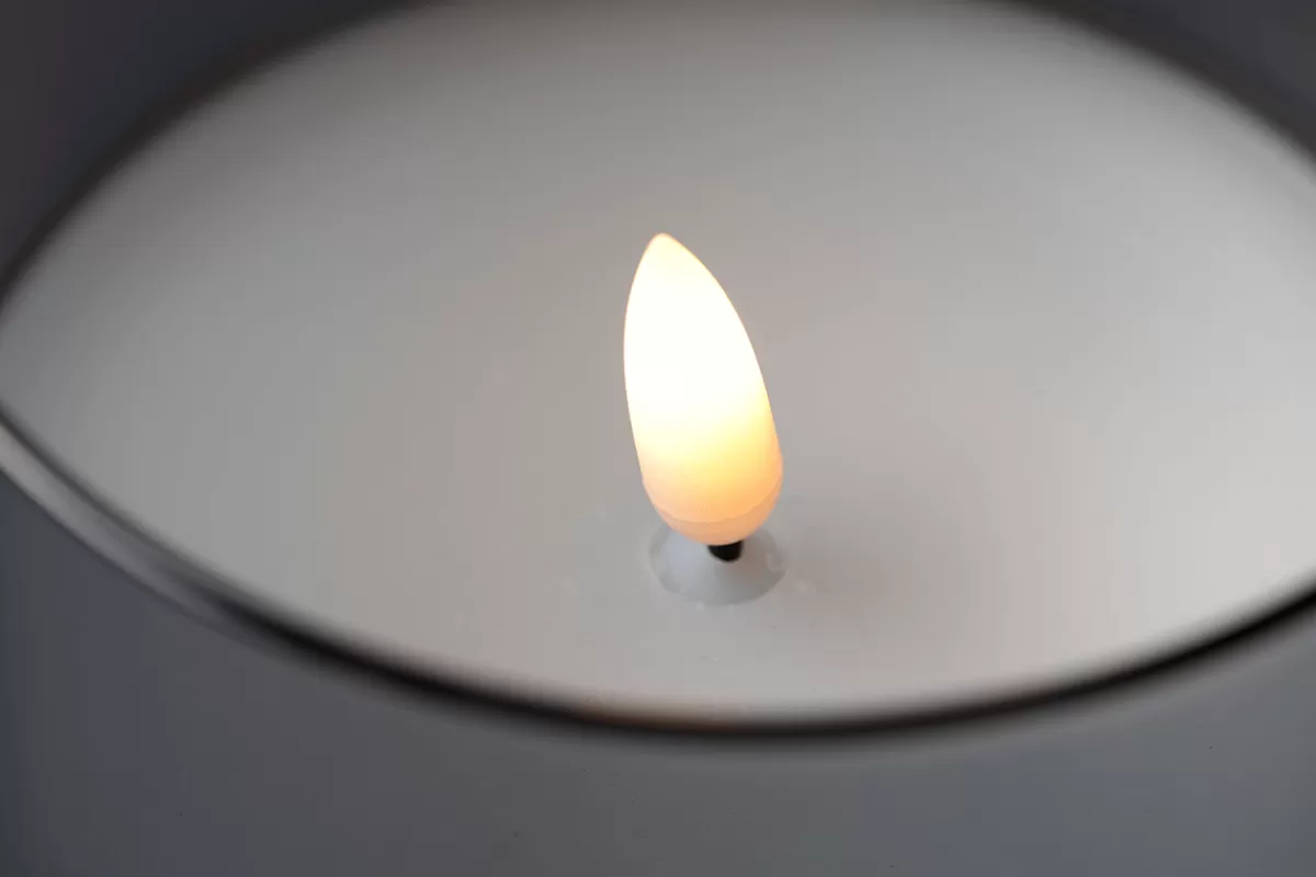 Clearance DecoWoerner LED-Kerze Aus Wachs Im Rauchen Glas 10 X 15 Cm Grau