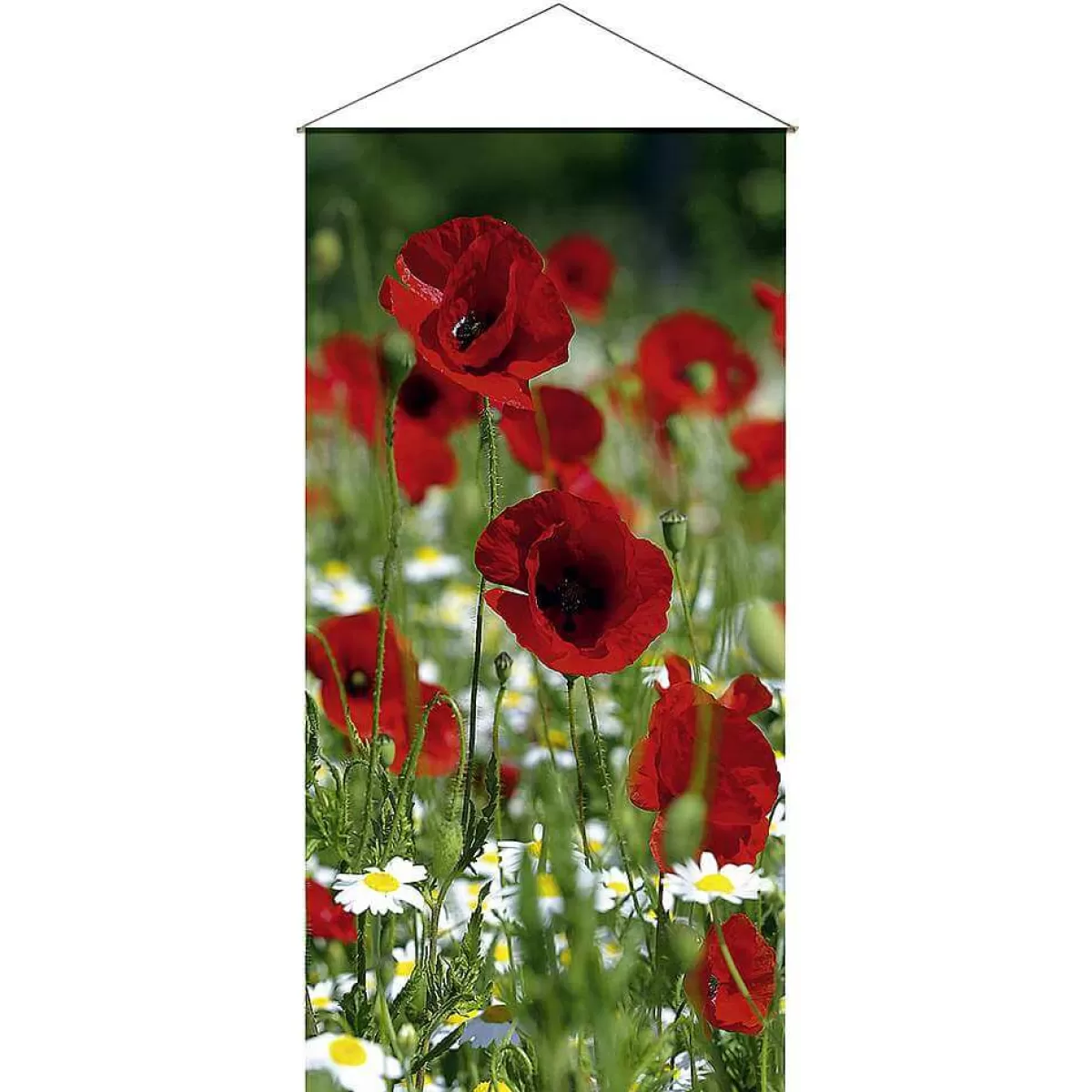 Best DecoWoerner Lichtechter Naturfaser-Stoffbanner "er Mohn" Aus Baumwolle 100 X 200 Cm rot