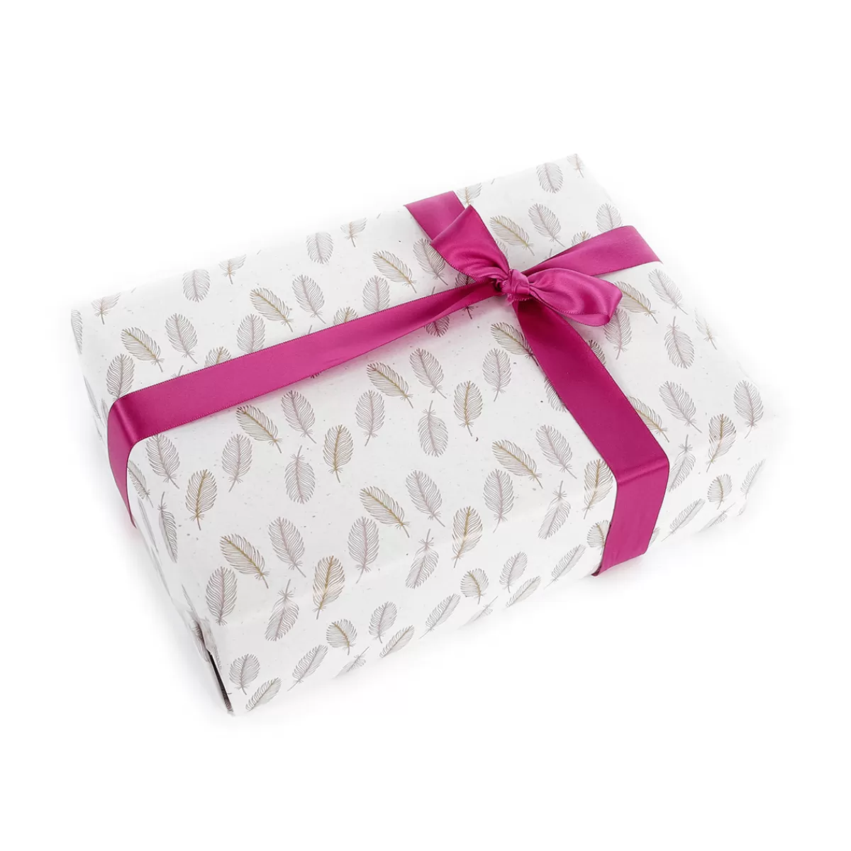 New DecoWoerner Nachhaltiges Kraftpapier Aus Zuckerrüben Mit Federn In Rosé & Gold – 50 M Geschenkpapier-Rolle mehrfarbig