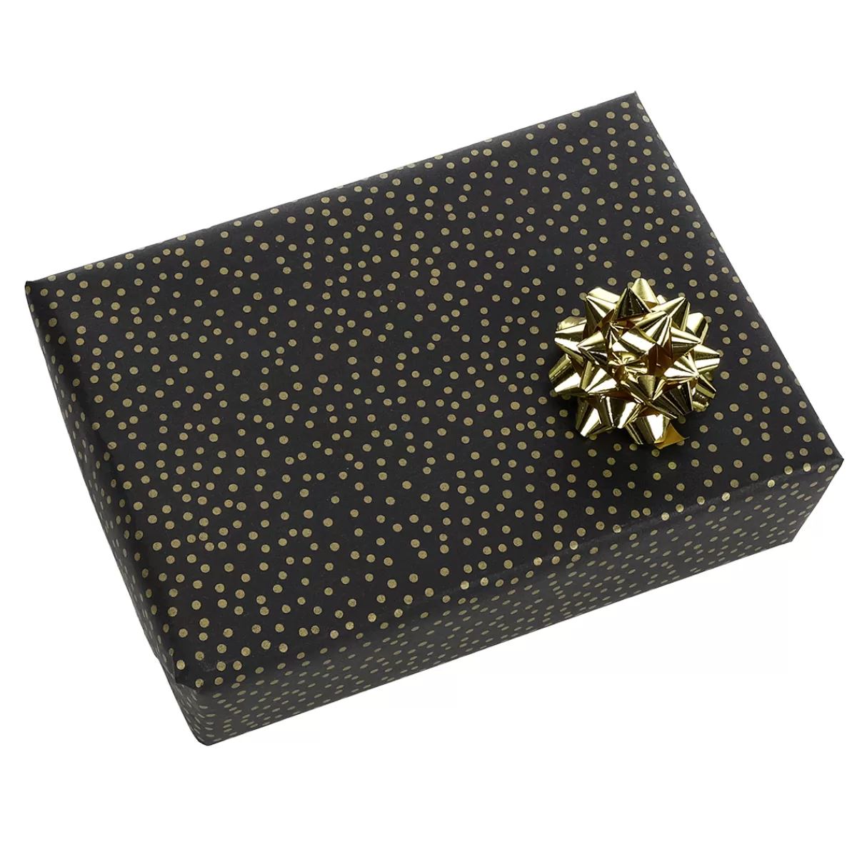Clearance DecoWoerner Recyceltes Kraftpapier Mit Goldenen Punkten, 50 Cm, 50 M schwarz