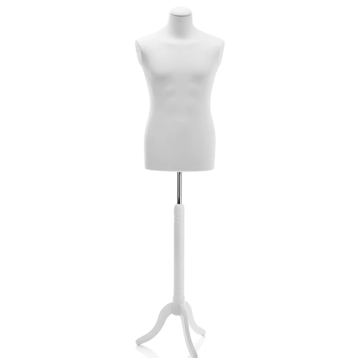 Cheap DecoWoerner Schneiderpuppe Männlich Auf em Dreibeinständer 148 - 178 Cm Hoch weiß