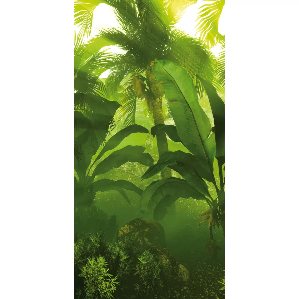 Flash Sale DecoWoerner Schwer Entflammbarer Stoffbanner „Dschungel“ Aus Fahnenstoff 100 X 200 Cm grün