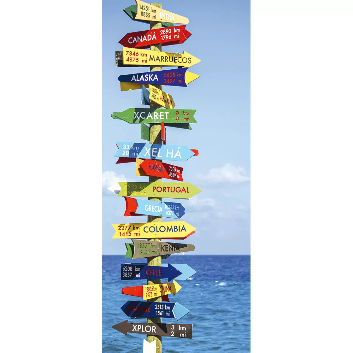 Hot DecoWoerner Schwer Entflammbarer Stoffbanner „Fernweh“ Aus Fahnenstoff 75 X 180 Cm blau