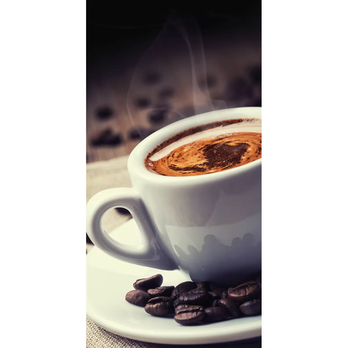 Shop DecoWoerner Schwer Entflammbarer Stoffbanner „frisch Gebrühter Kaffee Mit Bohnen“ Aus Fahnenstoff 100 X 200 Cm braun