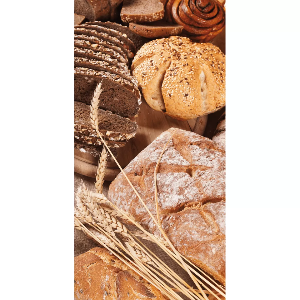 Online DecoWoerner Schwer Entflammbarer Stoffbanner "frisches Brot" Aus Fahnenstoff 100 X 200 Cm braun