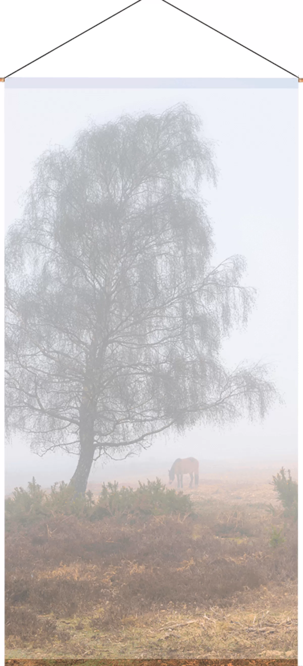 Clearance DecoWoerner Schwer Entflammbarer Stoffbanner "Herbstnebel" Aus Fahnenstoff 100 X 200 Cm Grau