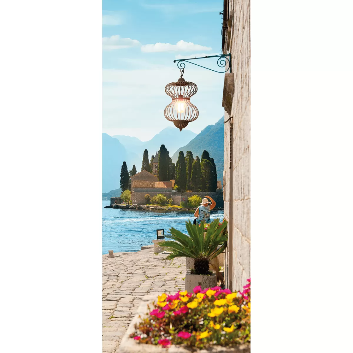 Store DecoWoerner Schwer Entflammbarer Stoffbanner „Klosterblick“ Aus Fahnenstoff 75 X 180 Cm blau
