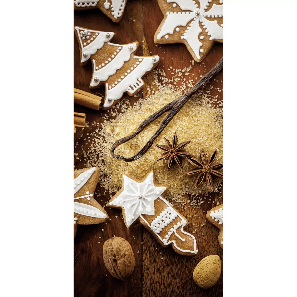 Online DecoWoerner Schwer Entflammbarer Stoffbanner "Lebkuchen Und Gewürze" Aus Fahnenstoff 100 X 200 Cm braun