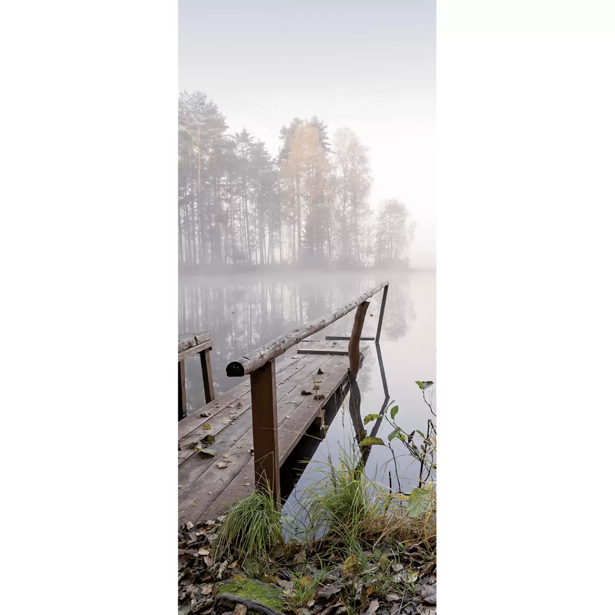 New DecoWoerner Schwer Entflammbarer Stoffbanner "Nebel Am See" 75 X 180 Cm