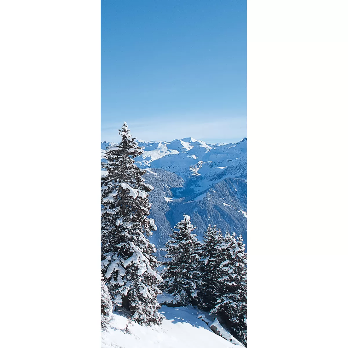 Flash Sale DecoWoerner Schwer Entflammbarer Stoffbanner "Schneebedeckte Berge" Aus Fahnenstoff 75 X 180 Cm weiß