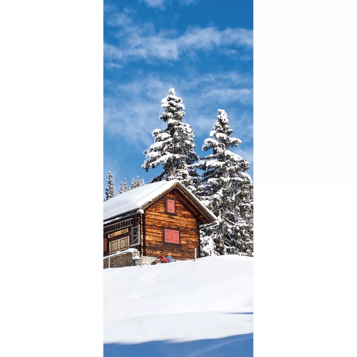 Online DecoWoerner Schwer Entflammbarer Stoffbanner "Skihütte" Aus Fahnenstoff 75 X 180 Cm braun