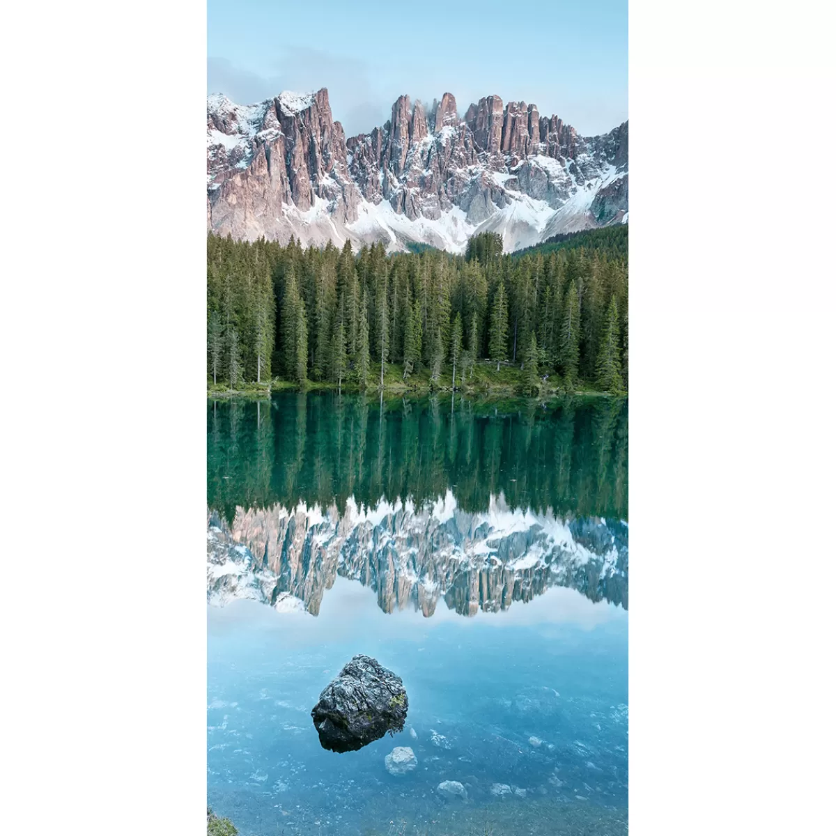 New DecoWoerner Schwer Entflammbarer Stoffbanner „stiller Bergsee Mit Spiegelung“ Aus Fahnenstoff 100 X 200 Cm blau