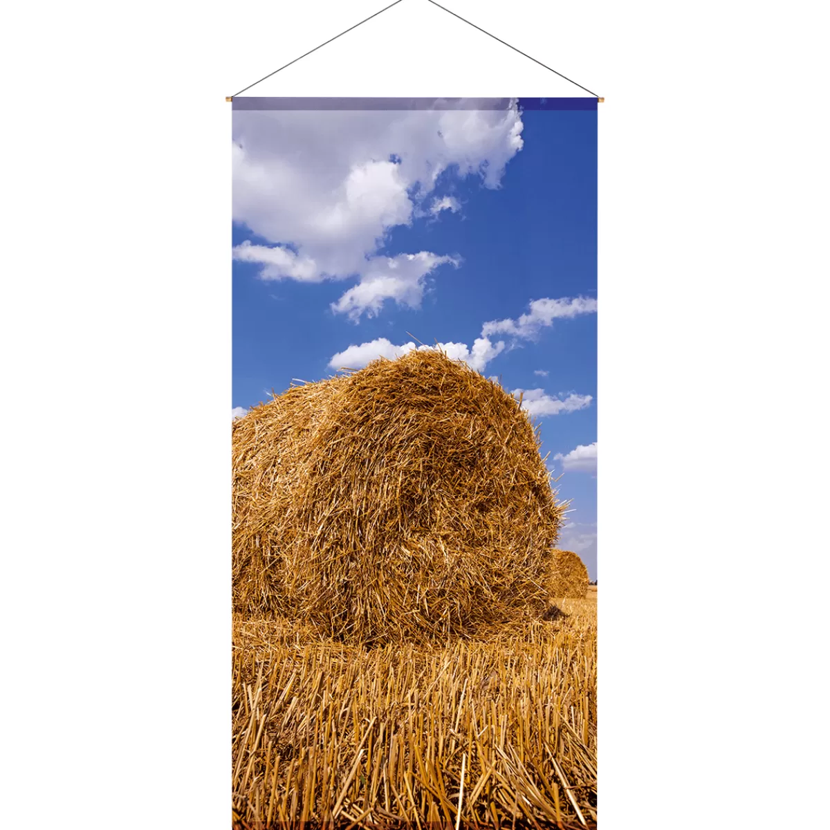 New DecoWoerner Schwer Entflammbarer Stoffbanner "Strohballen" Aus Fahnenstoff 100 X 200 Cm gold