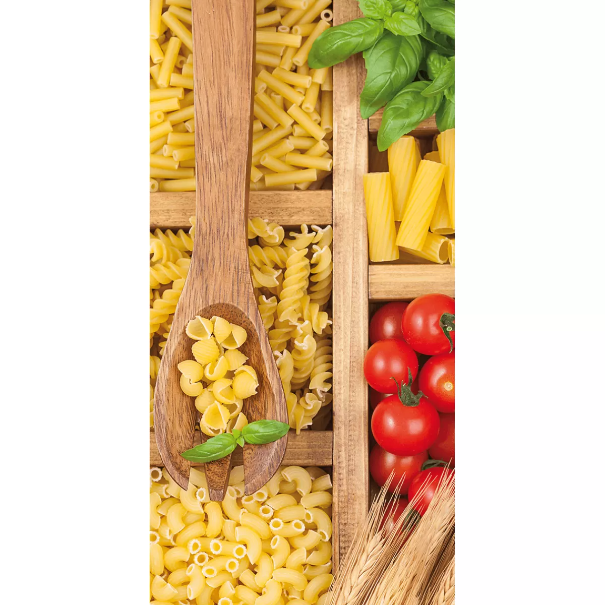 Cheap DecoWoerner Schwer Entflammbarer Stoffbanner „verschiedene Italienische Nudelsorten“ Aus Fahnenstoff 100 X 200 Cm mehrfarbig