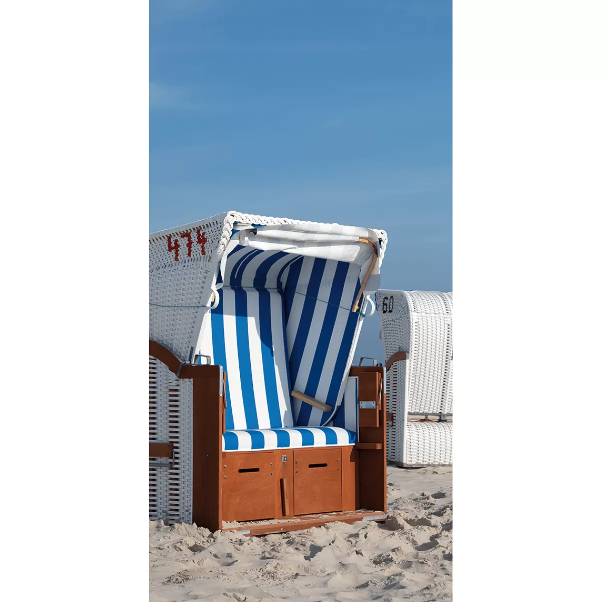 Best Sale DecoWoerner Schwer Entflammbarer Stoffbanner „er Strandkorb“ Aus Fahnenstoff 100 X 200 Cm weiß