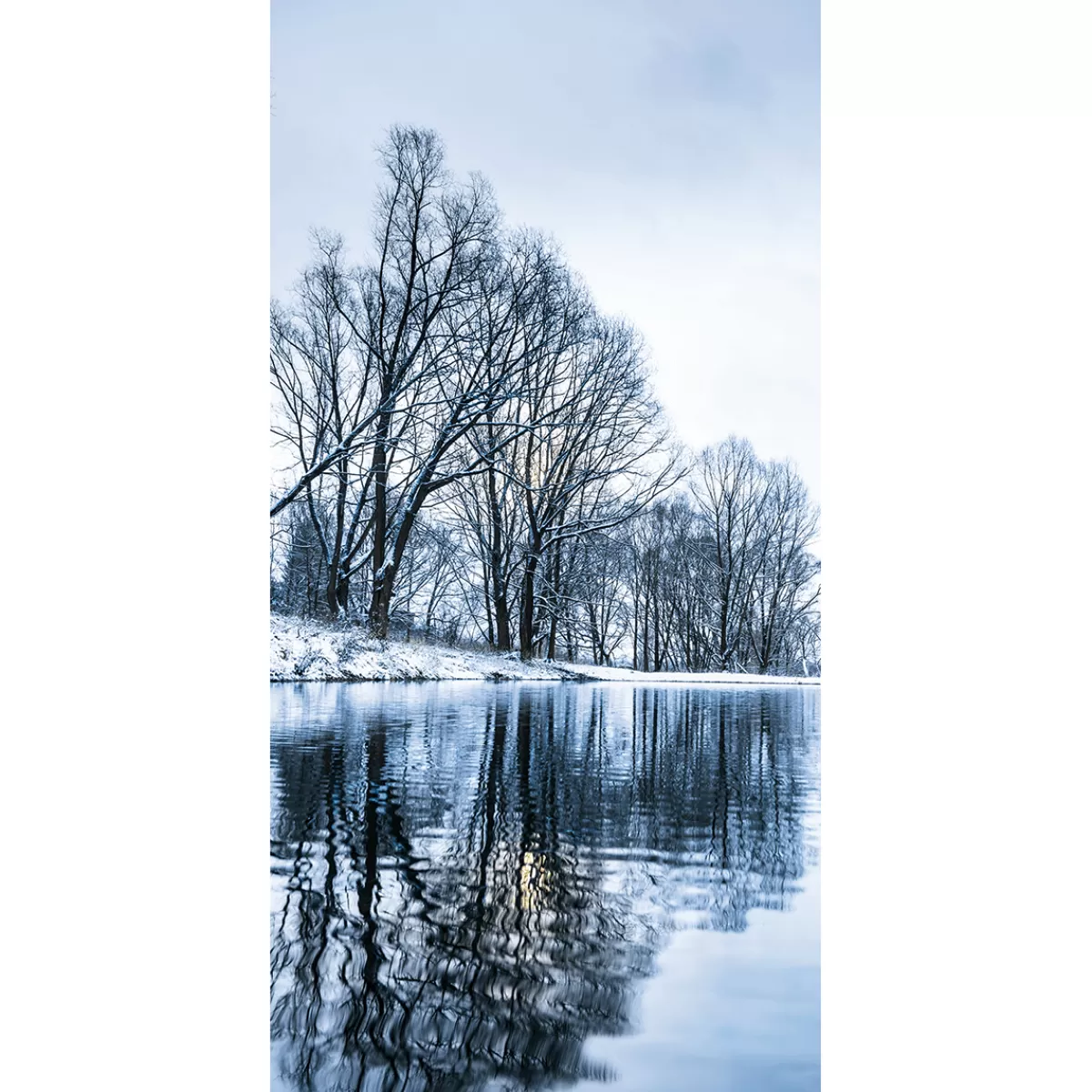 New DecoWoerner Schwer Entflammbarer Stoffbanner "Wintersee" Aus Fahnenstoff 100 X 200 Cm blau