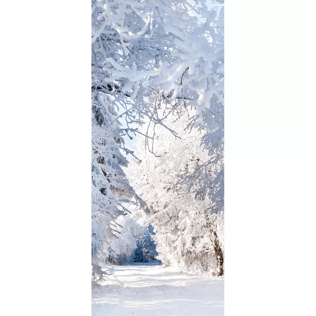 Sale DecoWoerner Schwer Entflammbarer Stoffbanner "Winterwald" Aus Fahnenstoff 75 X 180 Cm weiß