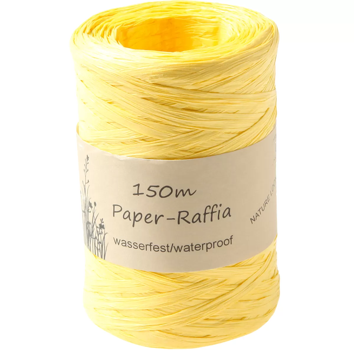 New DecoWoerner Umweltfreundliches Raffia-Band Aus Abbaubarem Material 7 Mm 150 M gelb