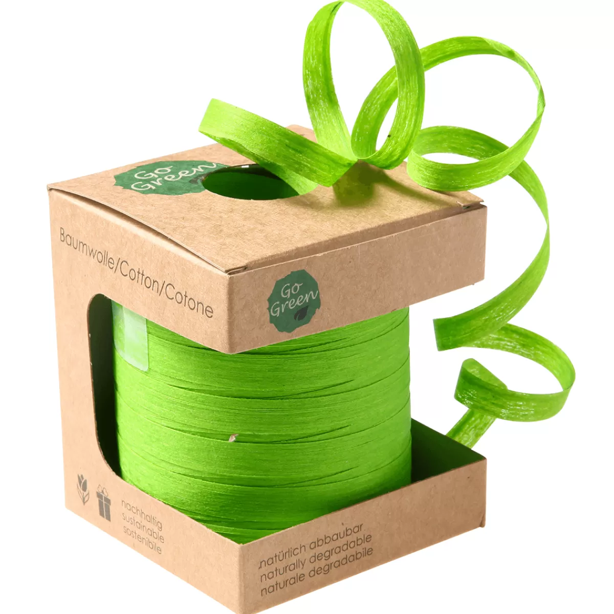 Cheap DecoWoerner Umweltfreundliches Ringelband Aus Abbaubarem Material 10 Mm 100 M Apfel grün